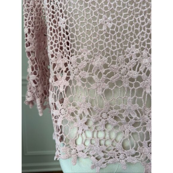 NWT Rabbit Rabbit Rabbit Pink Crochet Cardigan Shrug XL - Picture 5 of 7